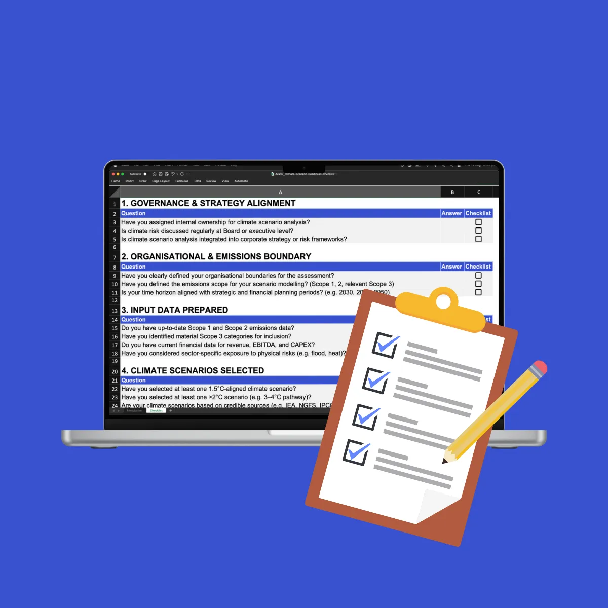 Free AASB S2 Climate Scenario Readiness Checklist
