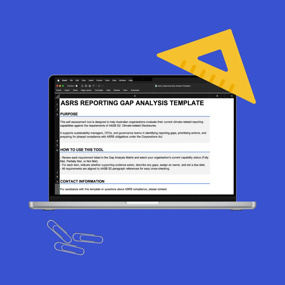 Free AASB S2 Reporting Gap Analysis Template