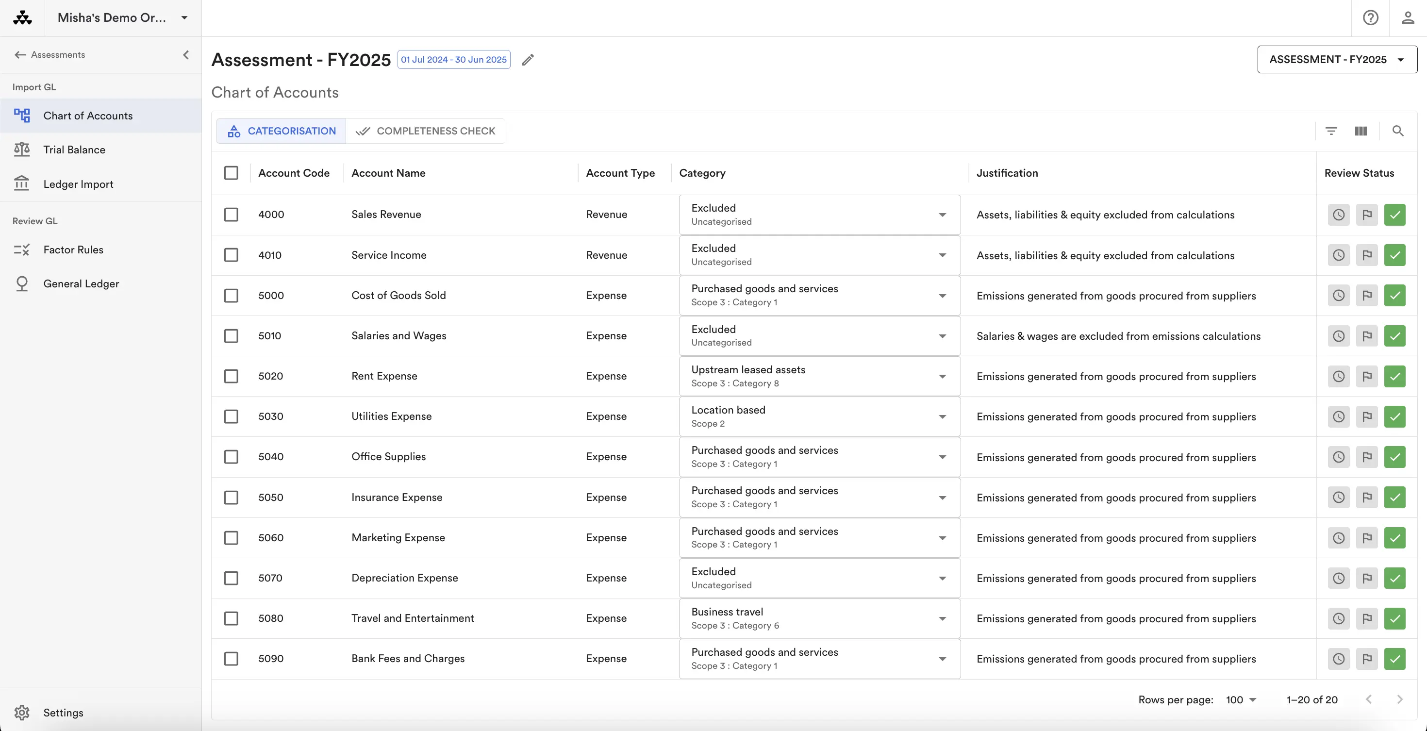 Automated Mapping: Align your Chart of Accounts to Scope 1-3