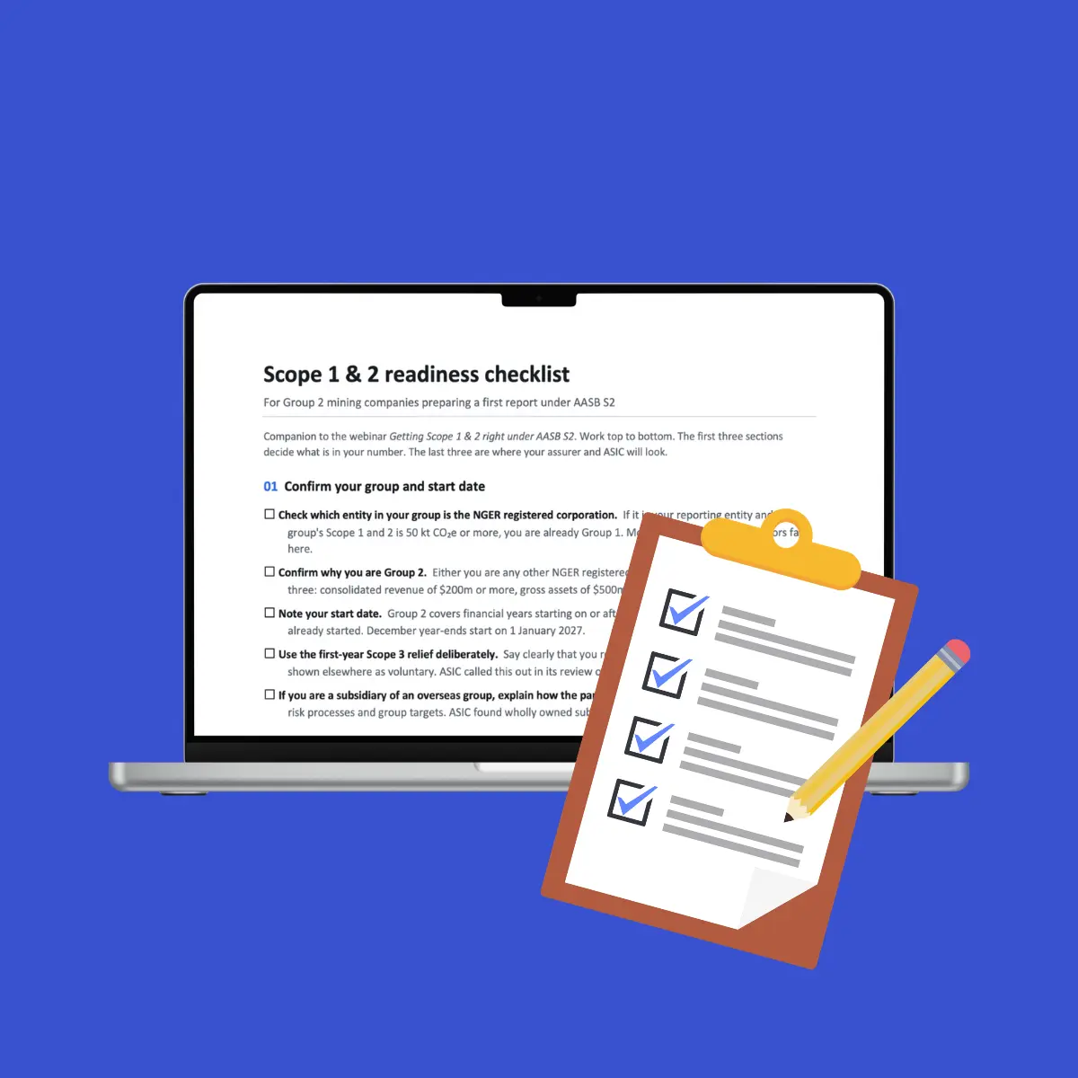 AASB S2 Scope 1 & 2 Readiness Checklist for Group 2 Mining