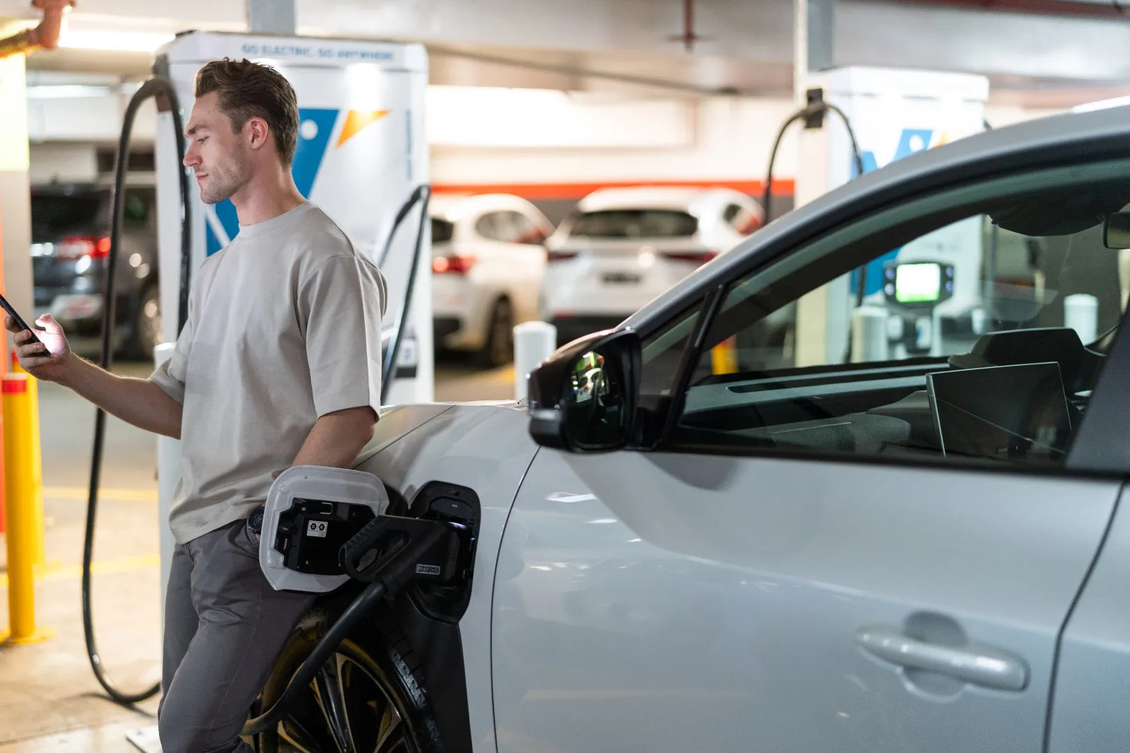 Electric Toyota bZ4X is charging