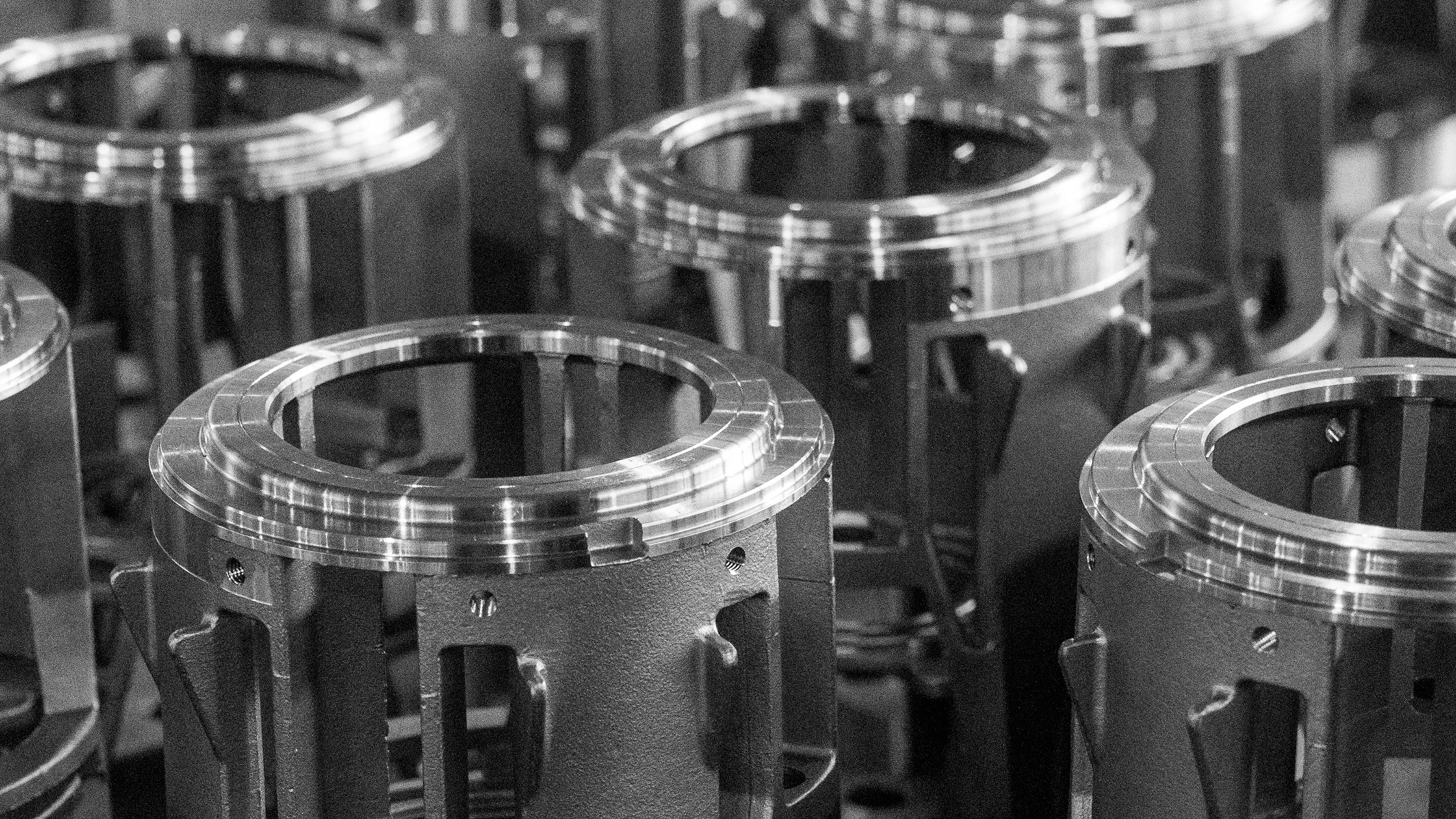Rows of finished parts