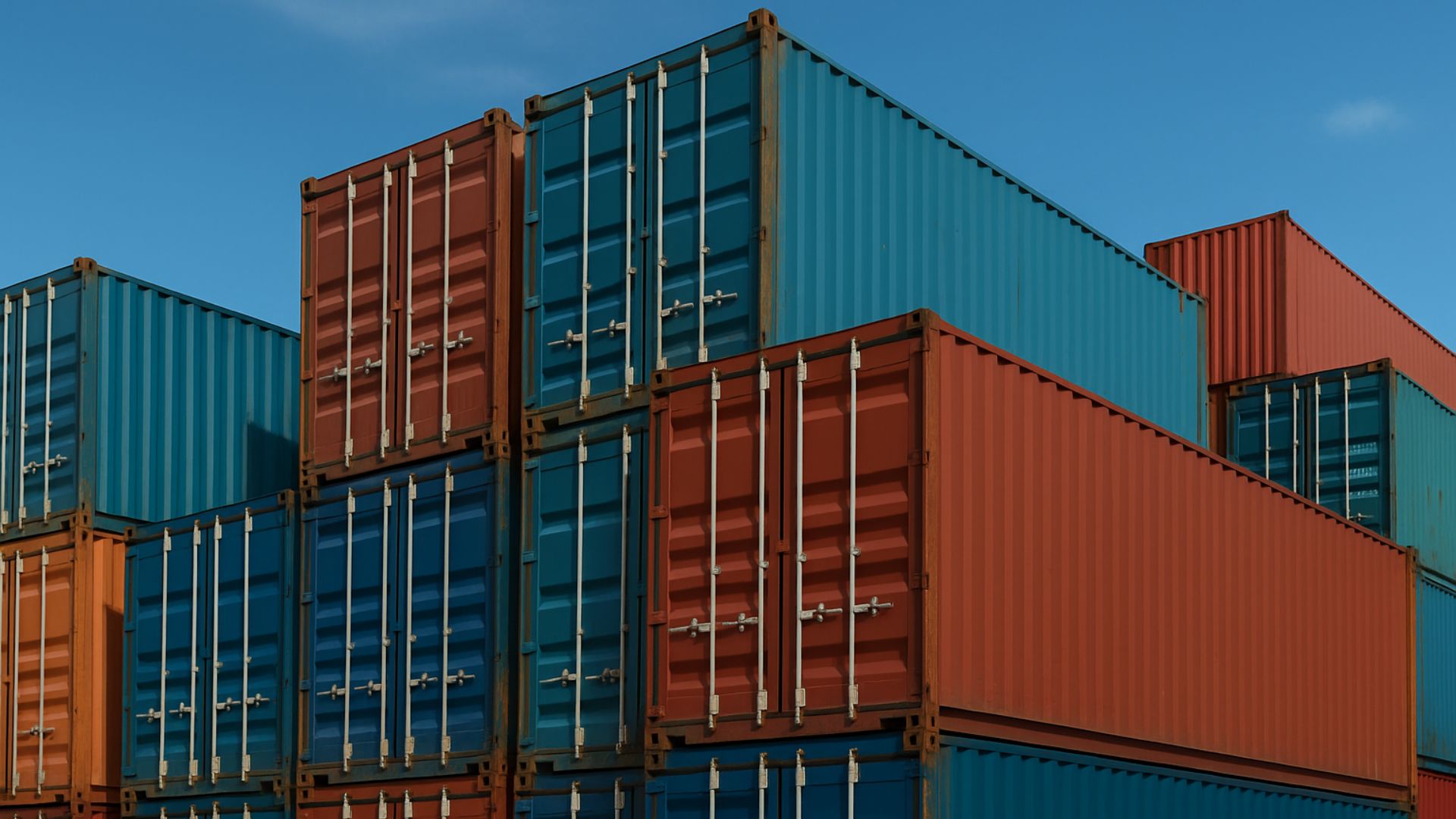 shipping containers at port