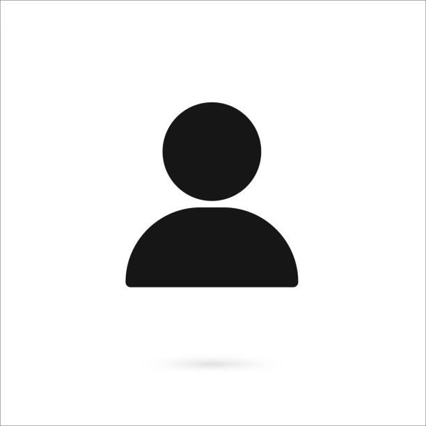 Black silhouette of a user profile icon on white background