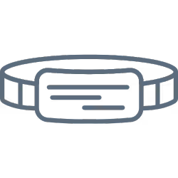 Icon showing flexible band symbolising durable and comfortable design.