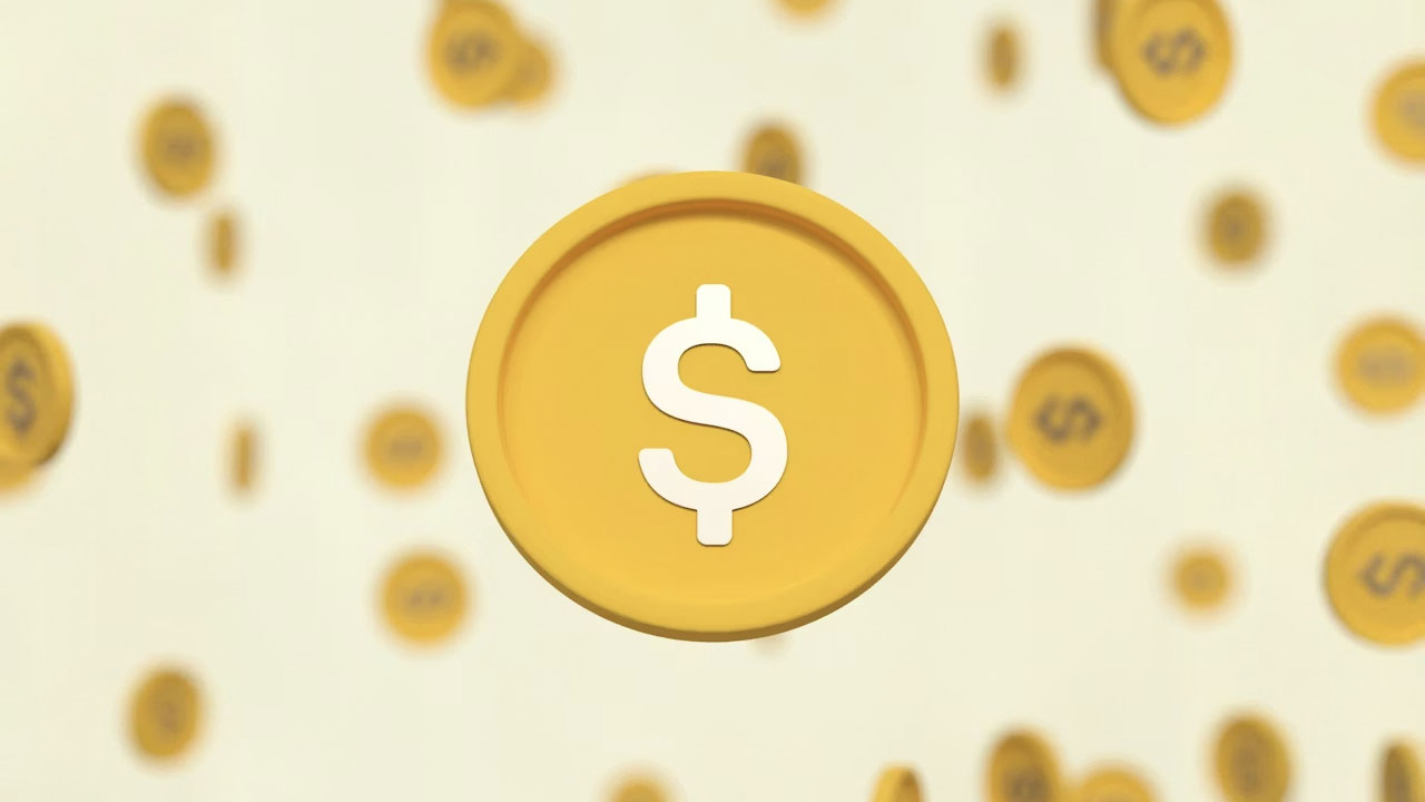 Stylised dollar coins