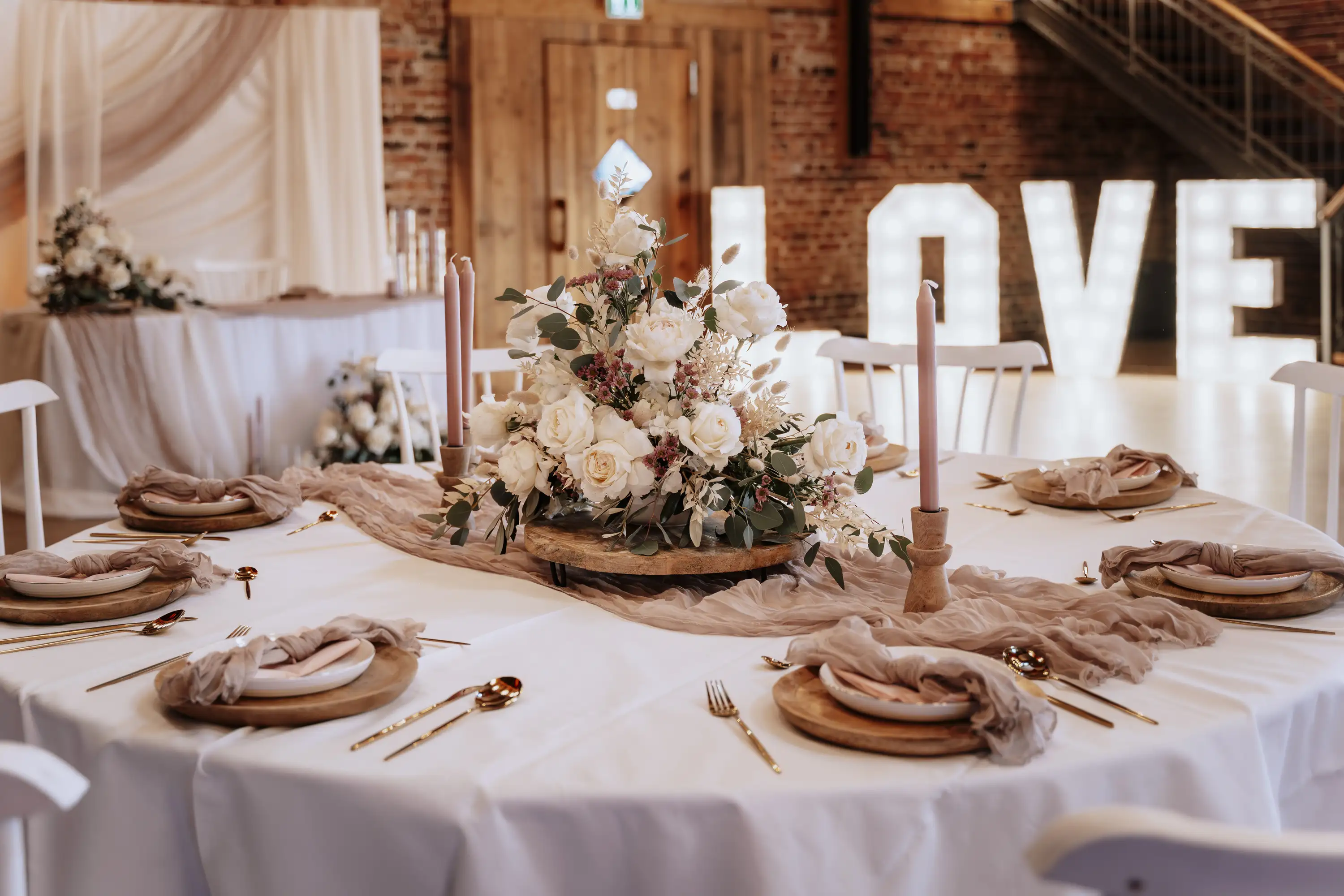 wedding table with decoration