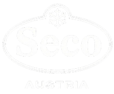 Seco Austria Firmenlogo mit Schneeflockensymbol oberhalb des Firmennamens.