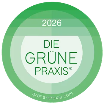 Logo des Qualitätssiegel DIE GRÜNE PRAXIS, welche moderndentistry verliehen wurde