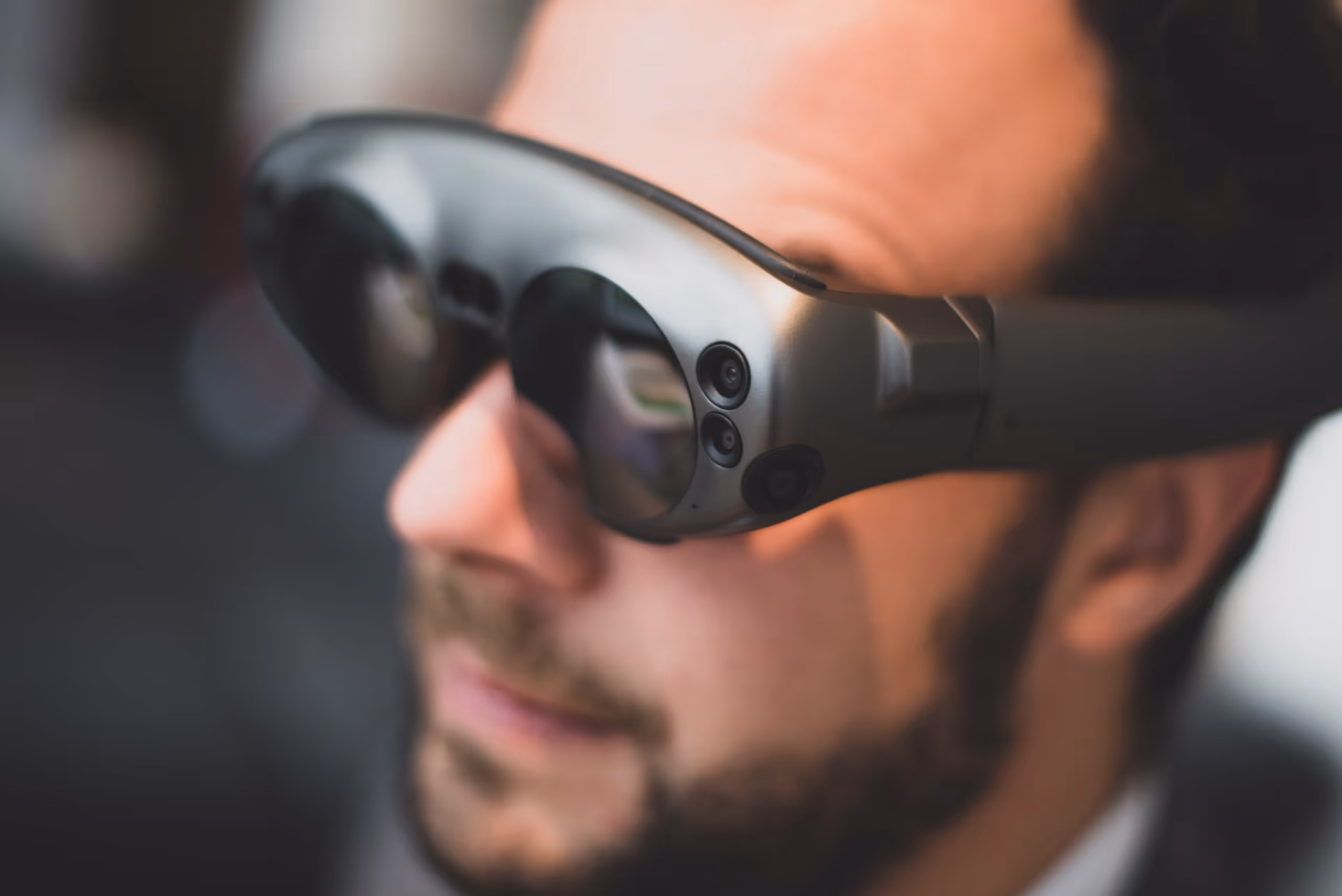 Man wearing VR glasses