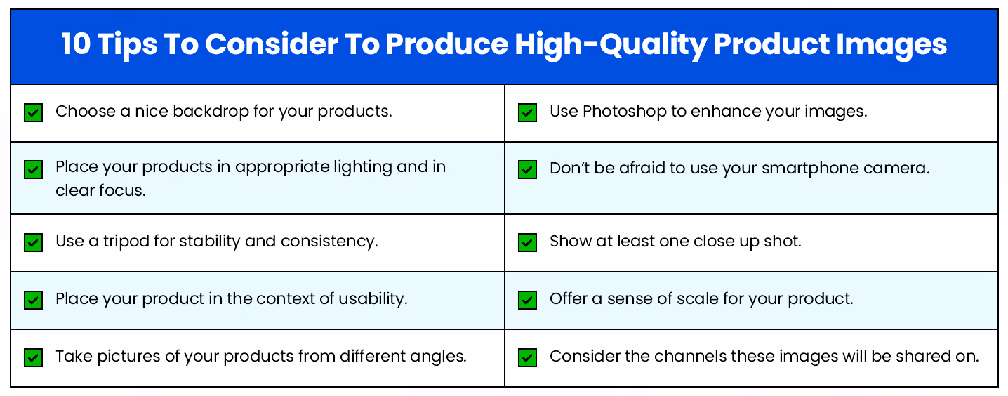 10 Tips To Consider To Produce High-Quality Product Images