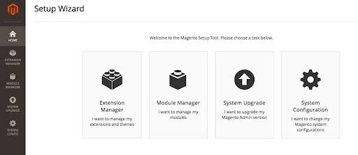 magento setup wizard