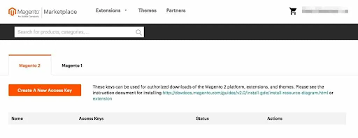 magento access key