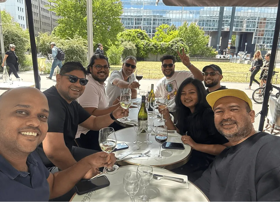 Group photo of Gridmate team at the dinner