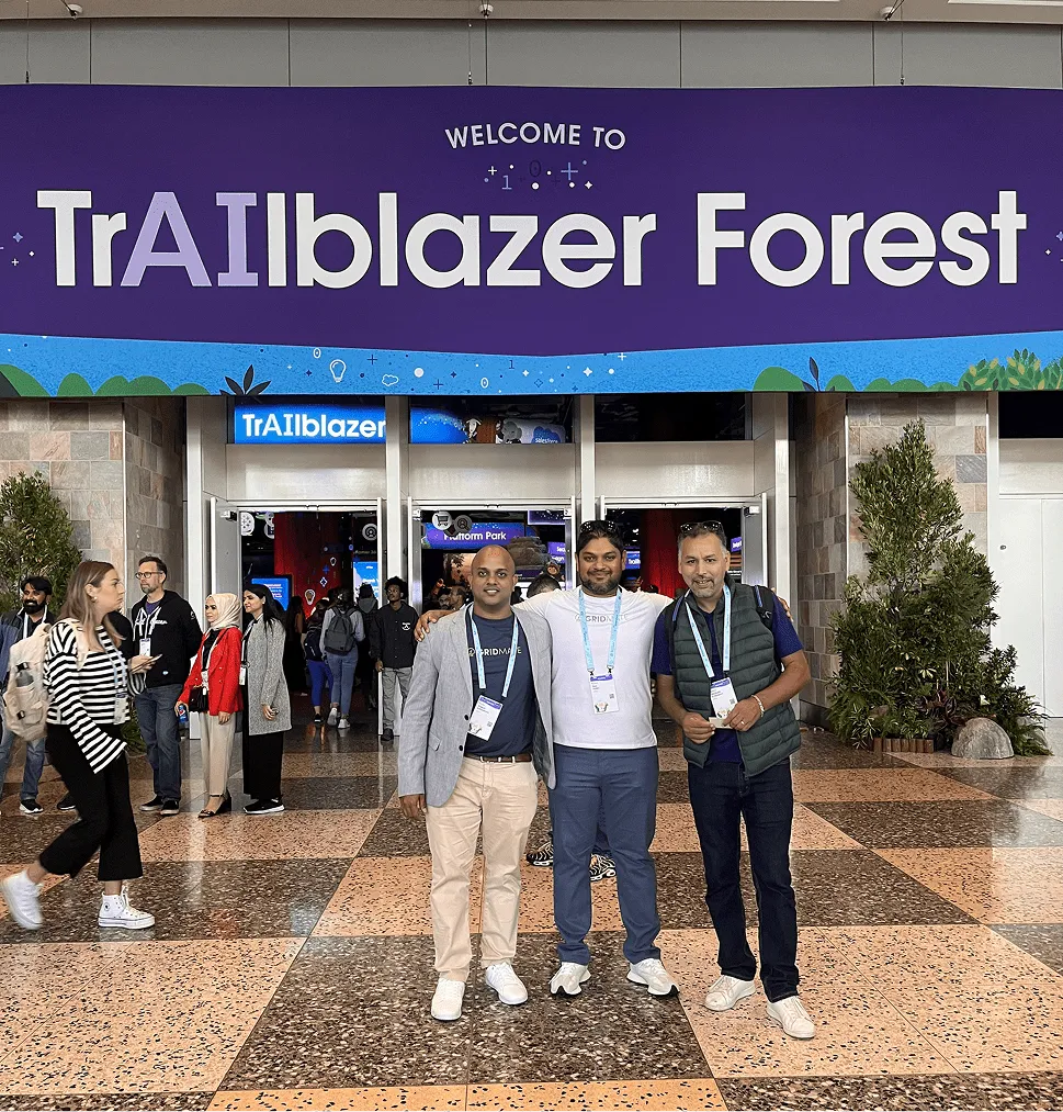 Group photo of Gridmate team at TrAIIblazer Forest