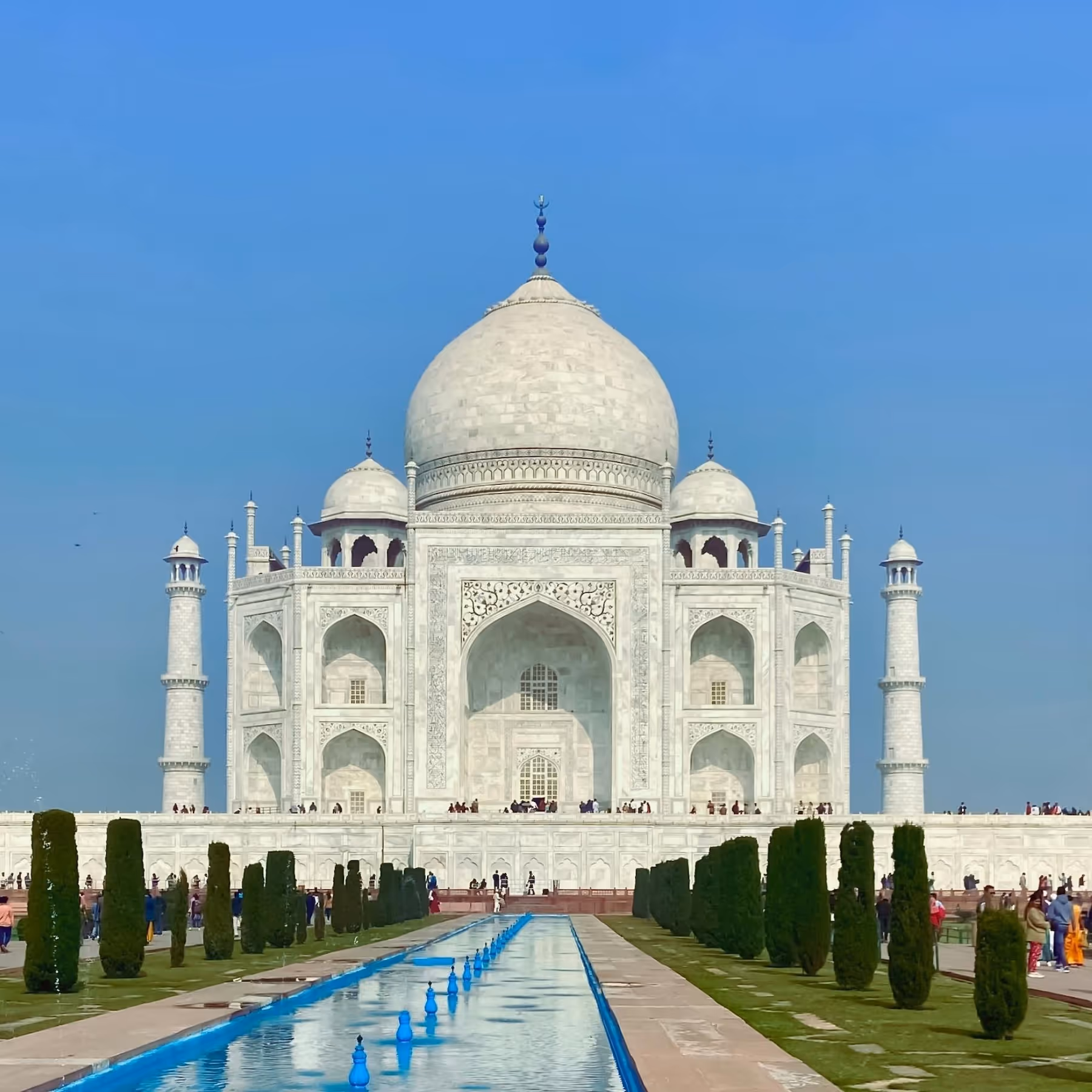 gap year india volunteering abraod taj mahal daytime blue sky reflection in water
