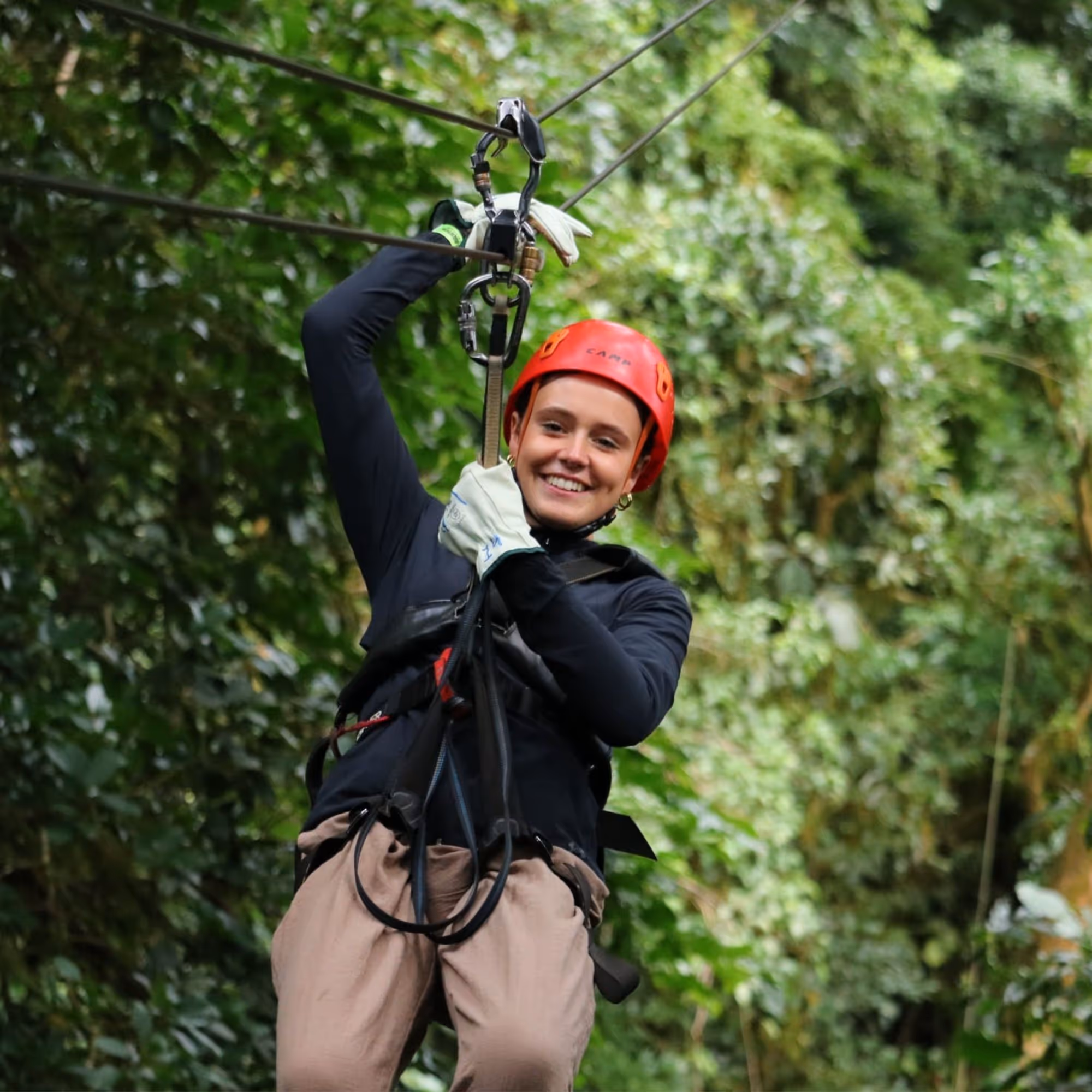 gap year volunteering abroad costa rica teen boy on zipwire in cloud forest