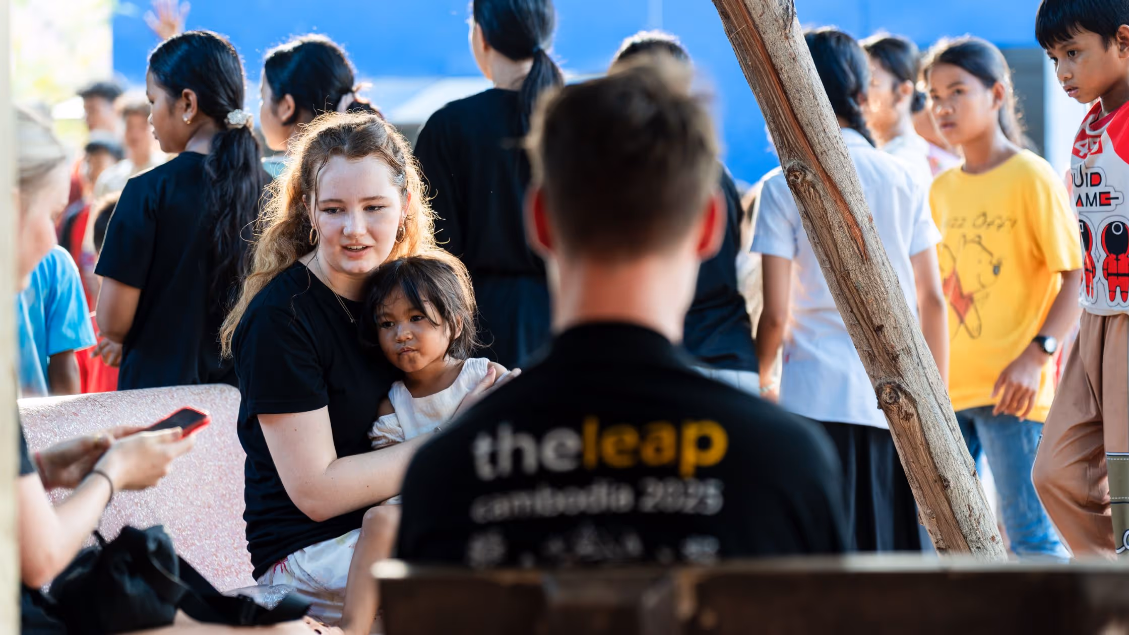 Gap year student in Cambodia in a local school 