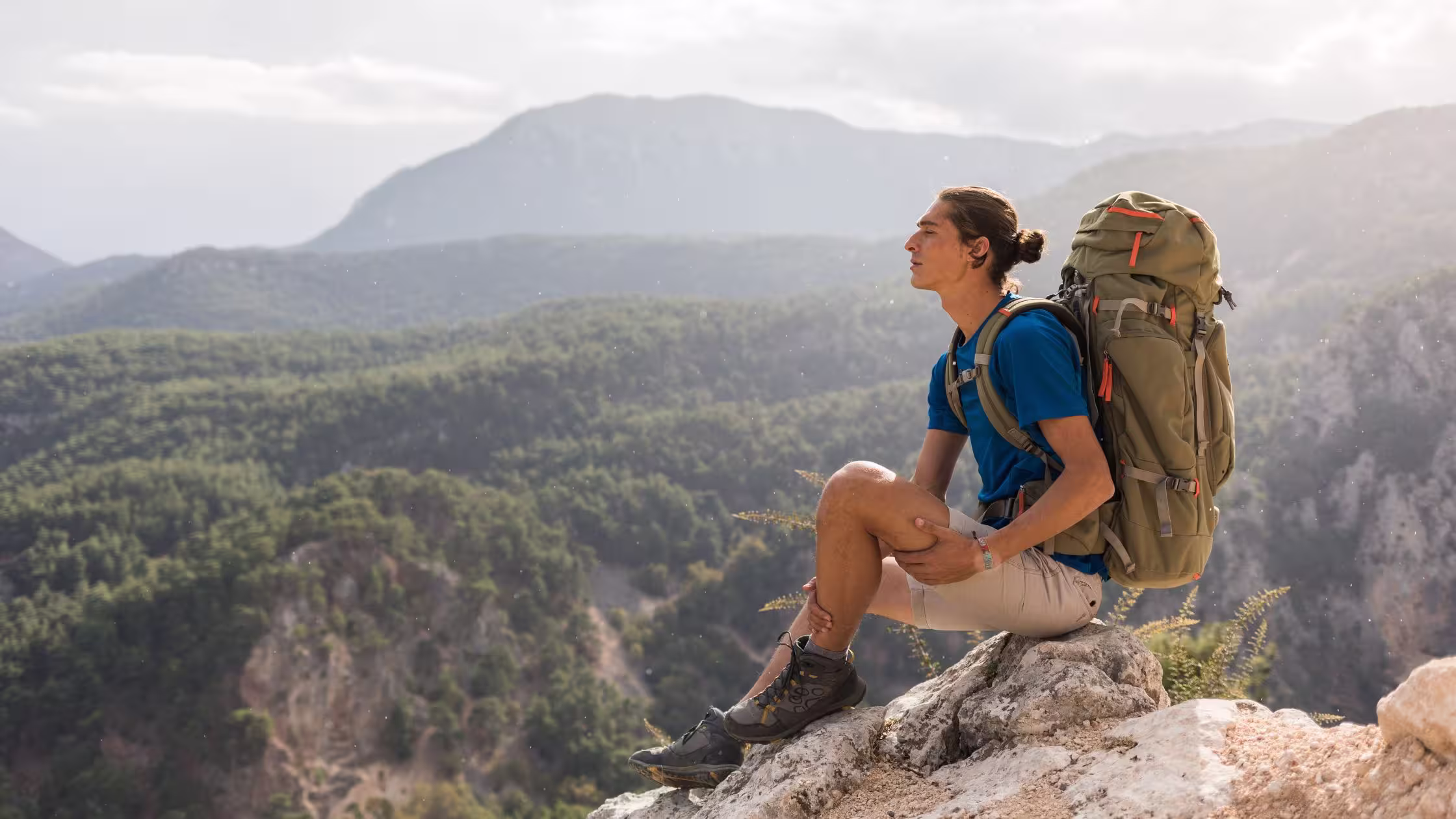 gap year planning ideas and backpacking countries man sitting on rock 