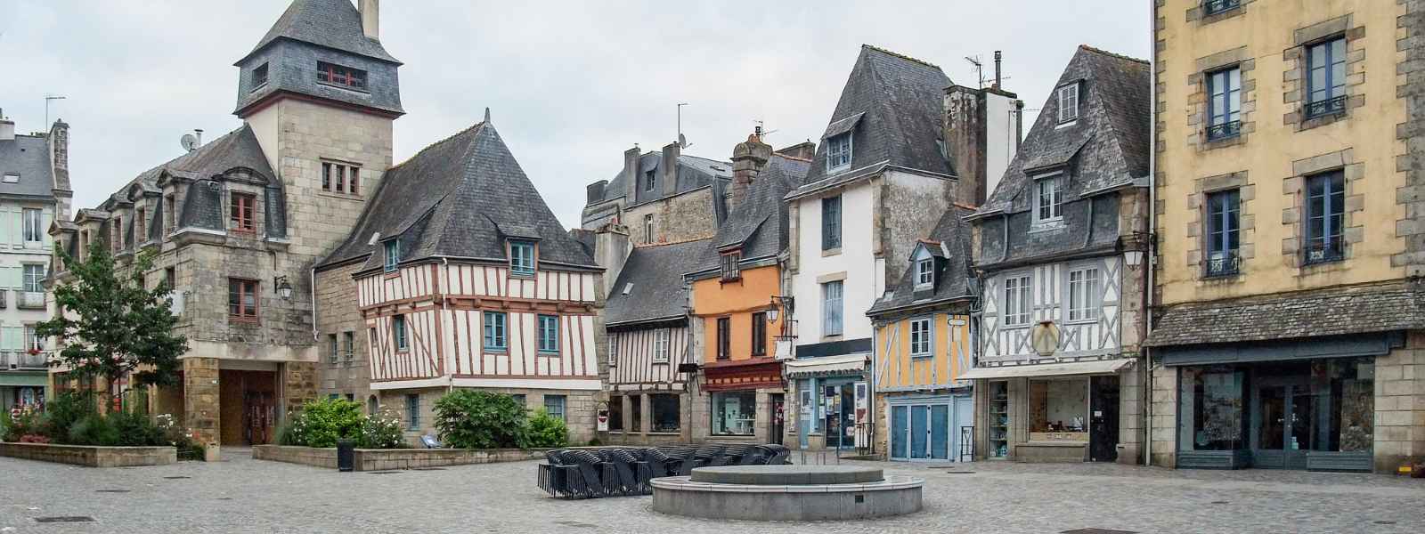 Quimper, vue du centre-ville historique