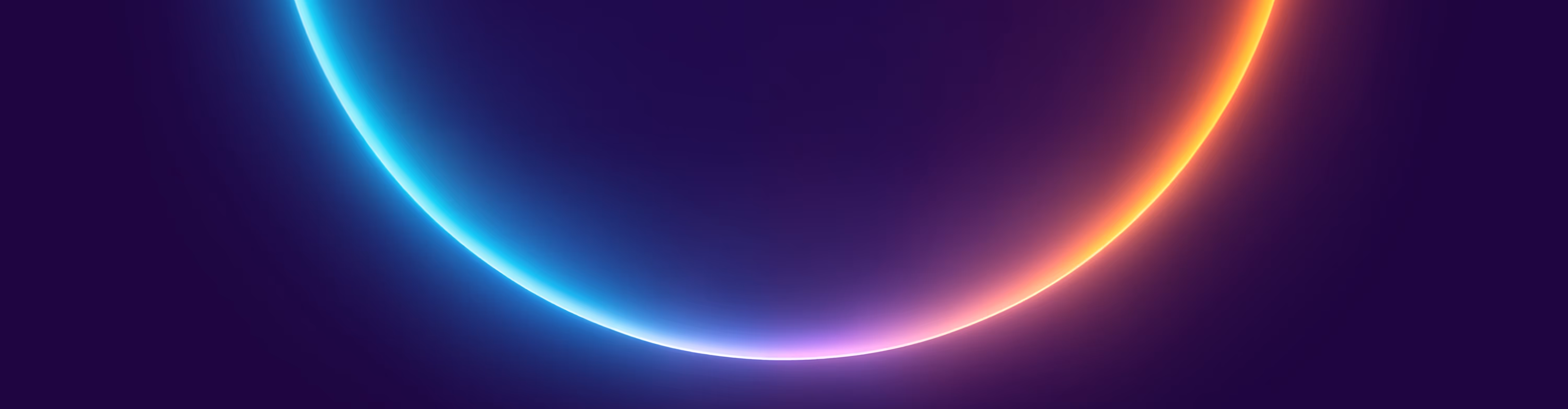 zwei Lichtscheine in Kreisform in orange und blau