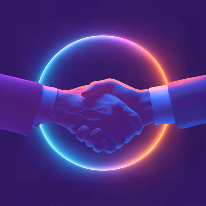 symbolic image of handshake between partners