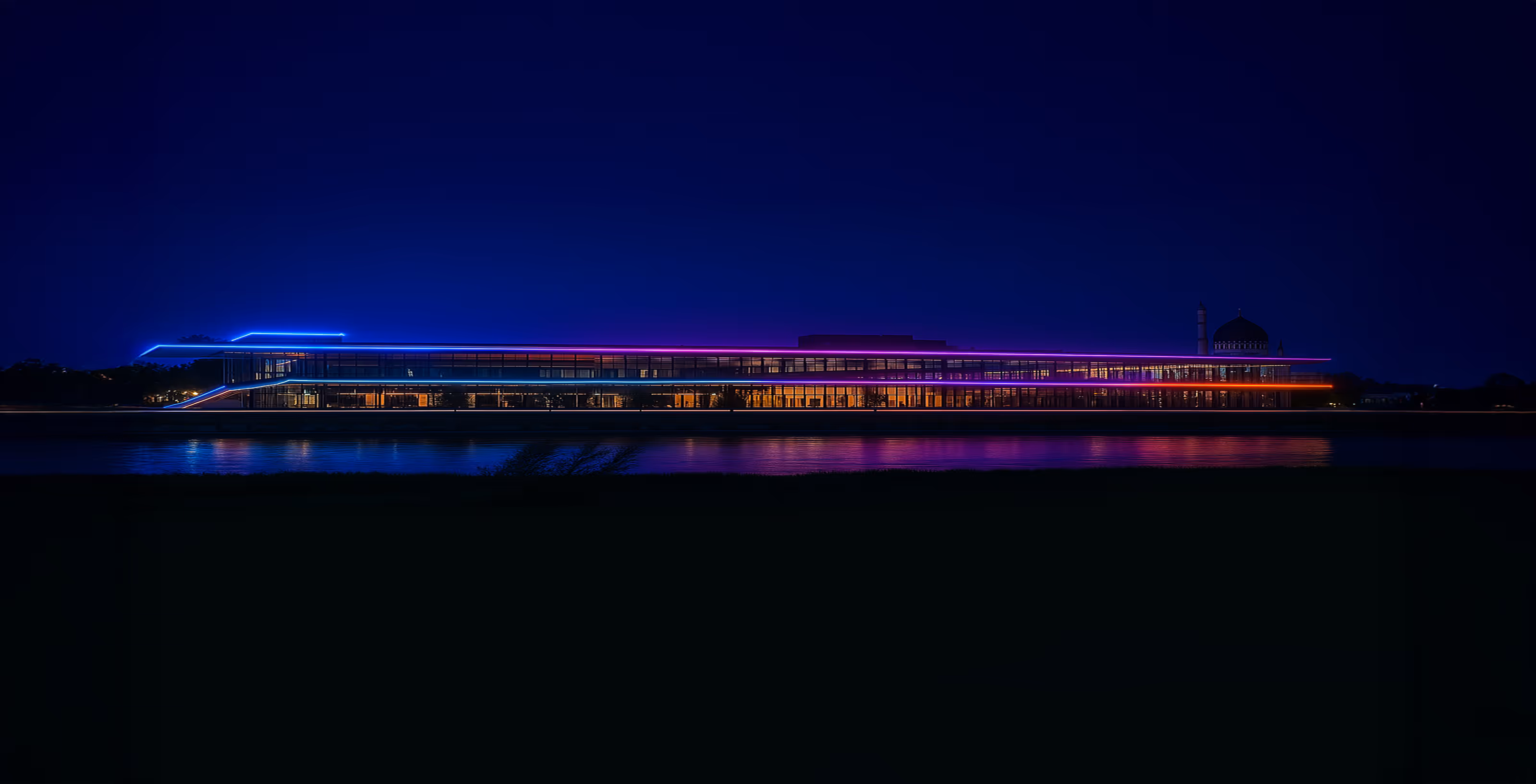 congress center dresden with elbe