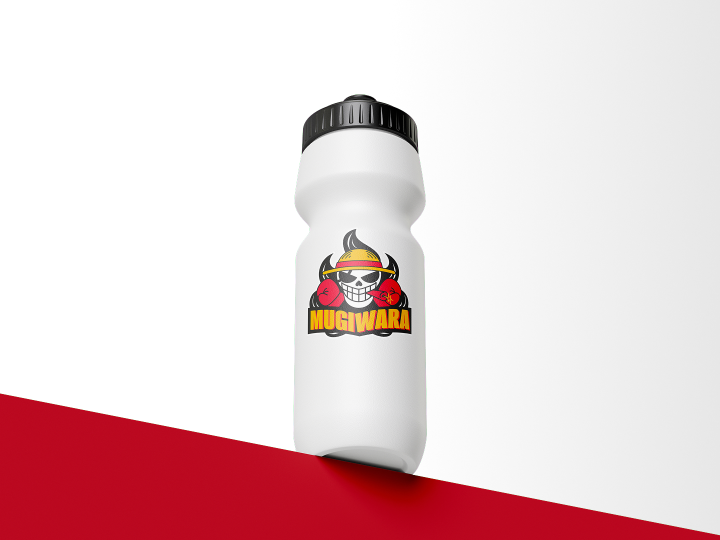 Sports water bottle featuring the MMA athlete logo