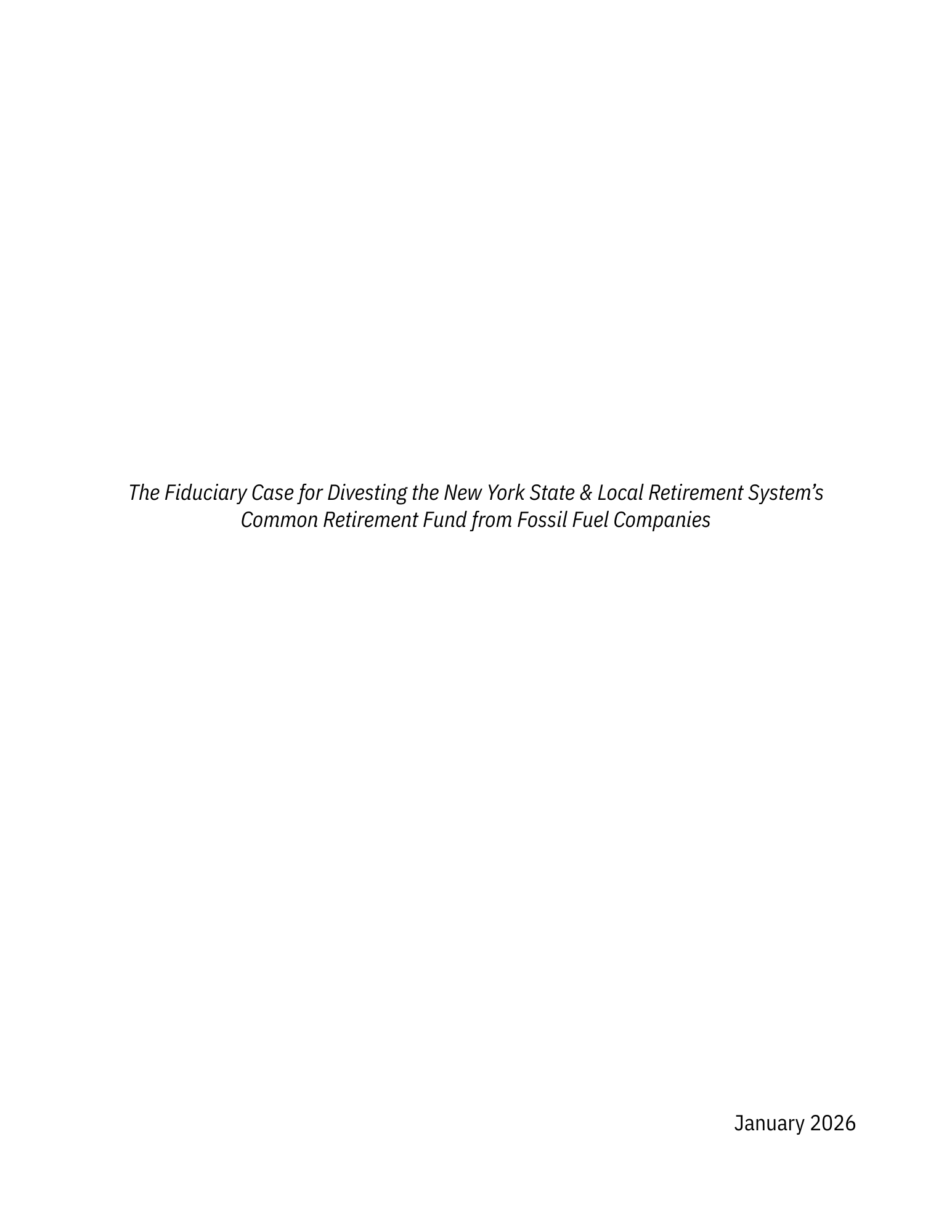 Fossil Fuels Divestment Report Preview