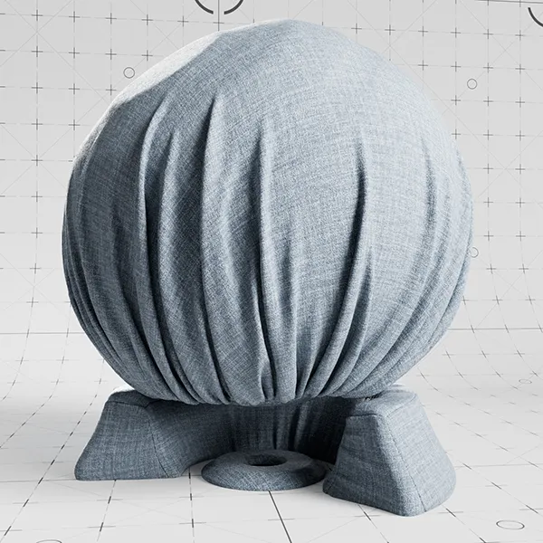Basketweave True Gray Blue cloth material applied on shader ball