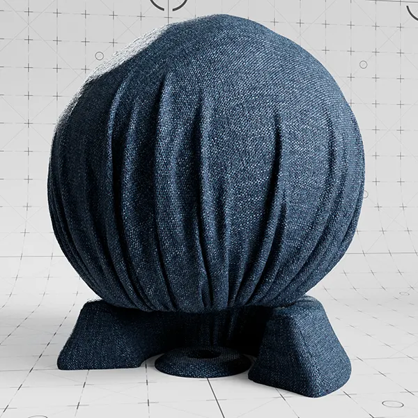 Chenille Basketweave Soft Blue cloth material applied on shader ball