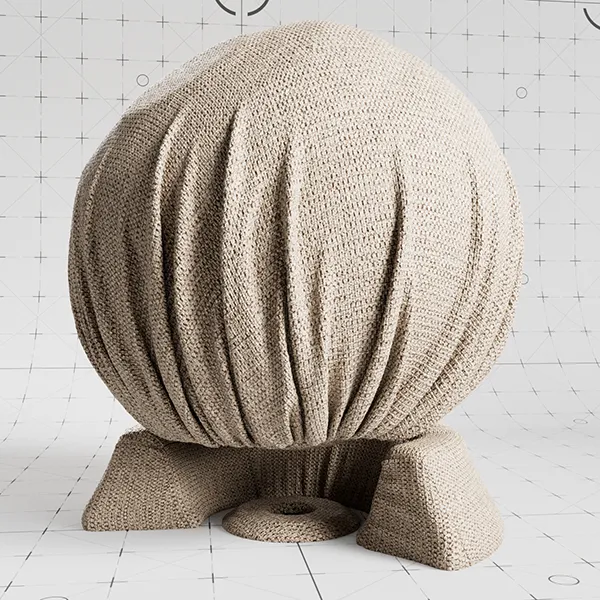 Chenille Lima Sand cloth material applied on shader ball