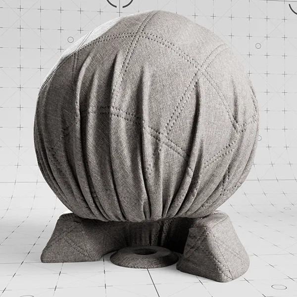 Chenille Capitonne Gray cloth material applied on shader ball