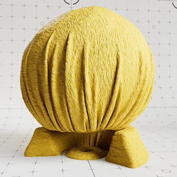 Chenille Panamera Mustard cloth material applied on shader ball