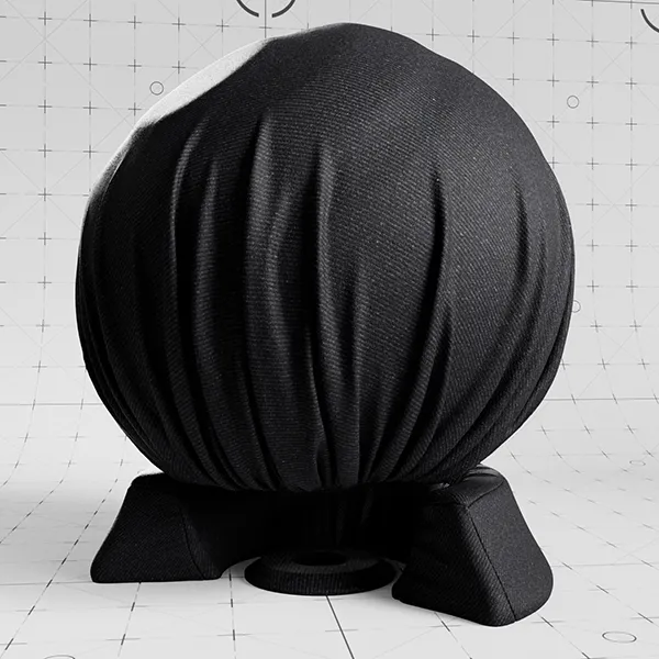Wool Diagonal Charcoal cloth material applied on shader ball