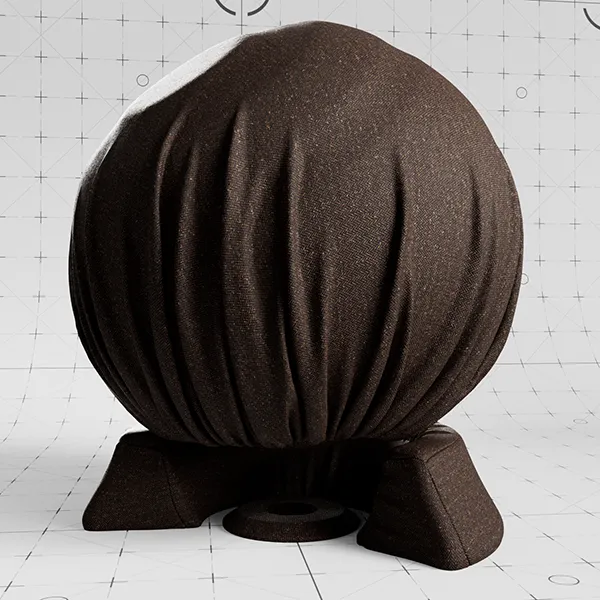 Wool Herringbone Brown cloth material applied on shader ball