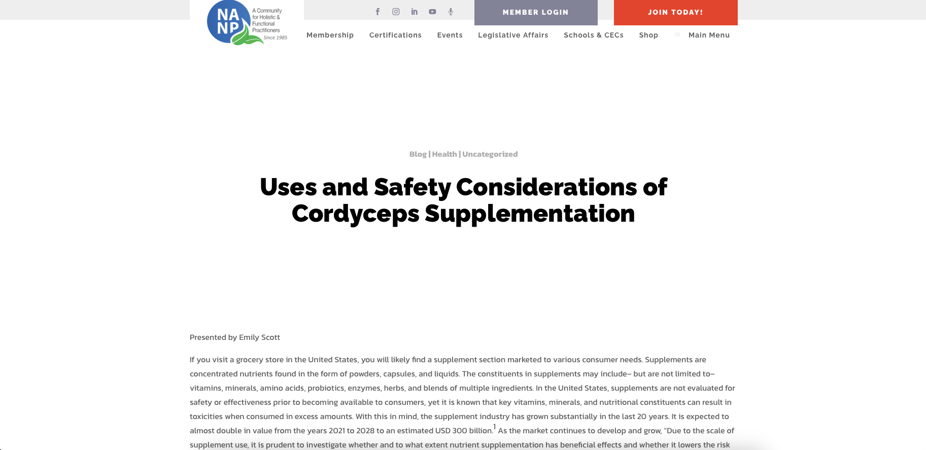 national association of nutrition professionals blog cordyceps