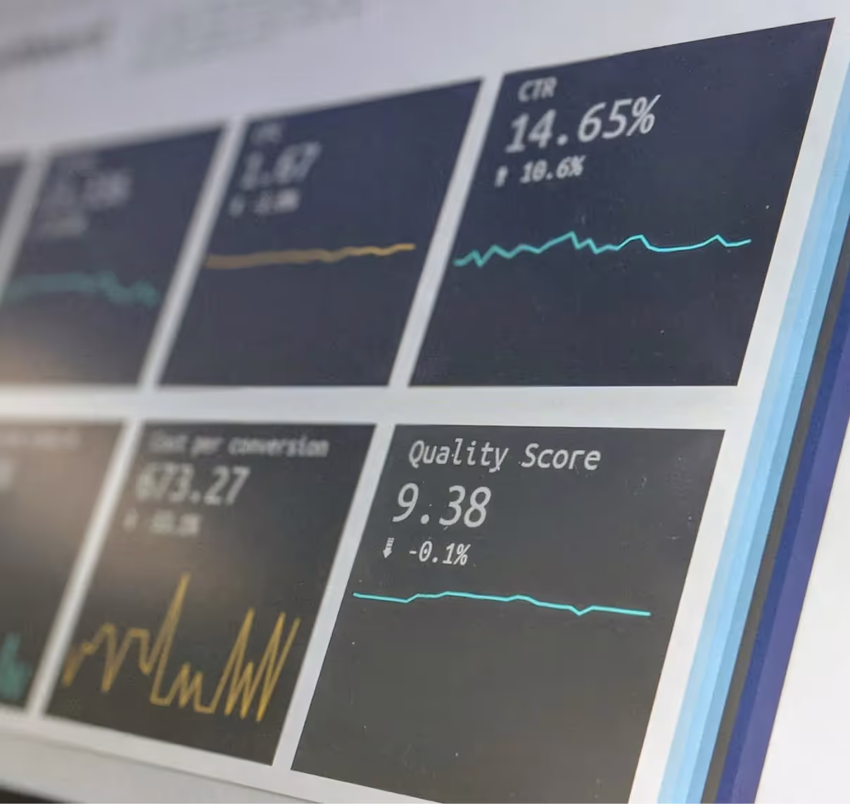 Dashboard with metrics and analytics.