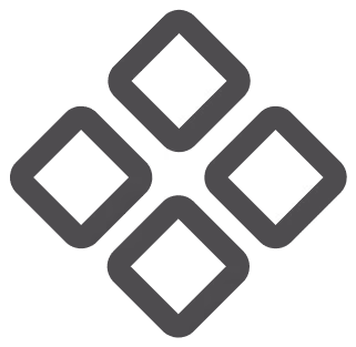Diamond-shaped hollow icon as bullet point.