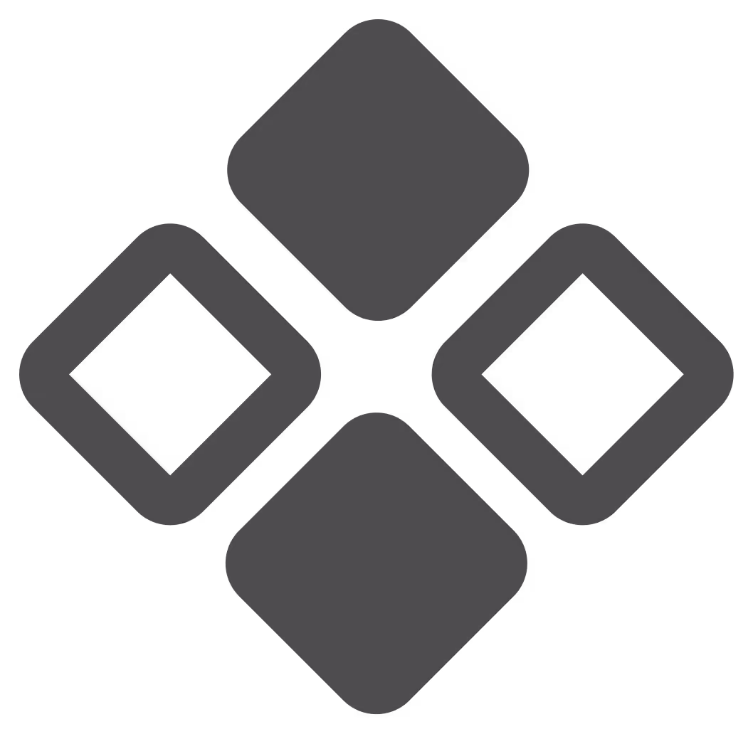 Diamond-shaped hollow icon as bullet point.