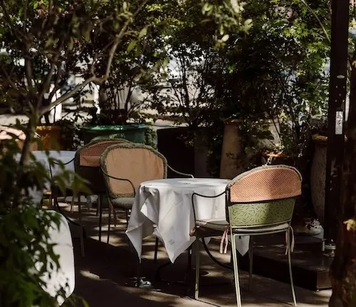 terrasse verdoyante de notre restaurant