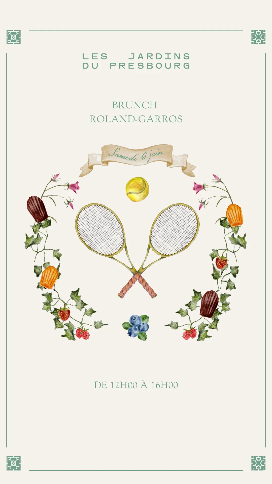 Brunch Roland-Garros — Samedi 6 juin, de 12h à 16h