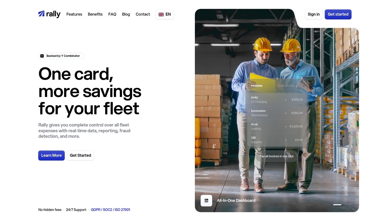 A fleet manager using the Rally dashboard to monitor electric vehicle charging expenses and driver activity.