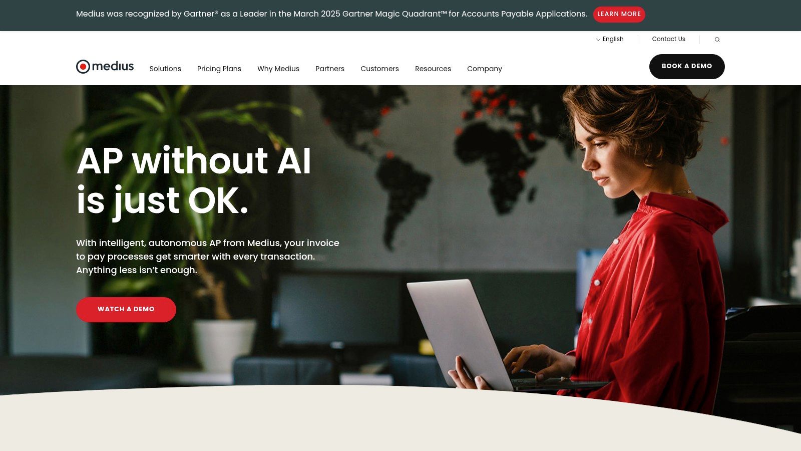 Medius automated invoice processing software dashboard