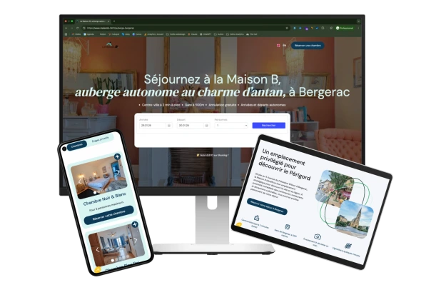 Refonte du site web la Maison B, auberge au charme d'antan à Bergerac