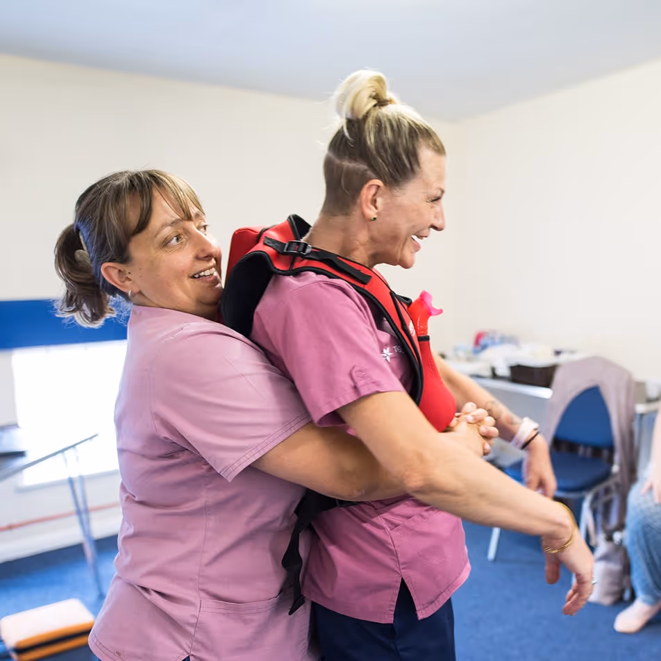Tiger Lily care team training abdominal thrusts