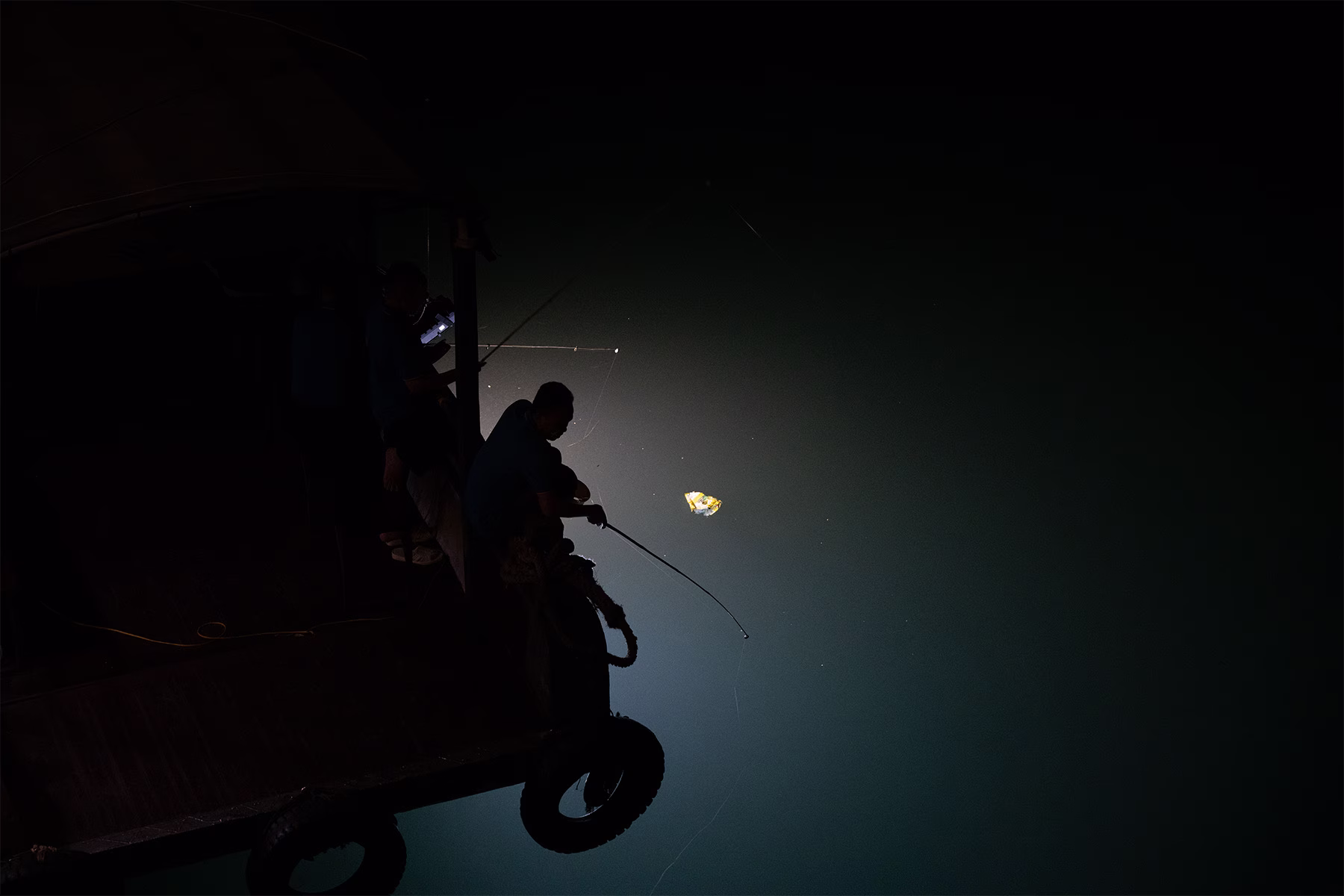 Fishing at night in Vietnam