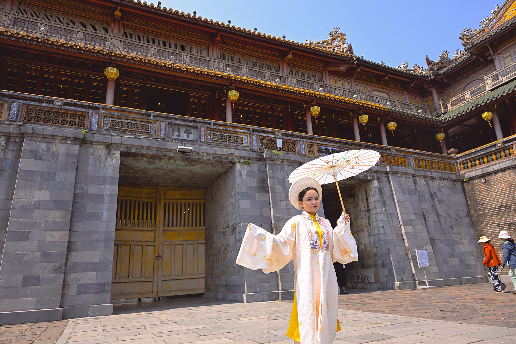 Woman with traditional dress in Vietnam