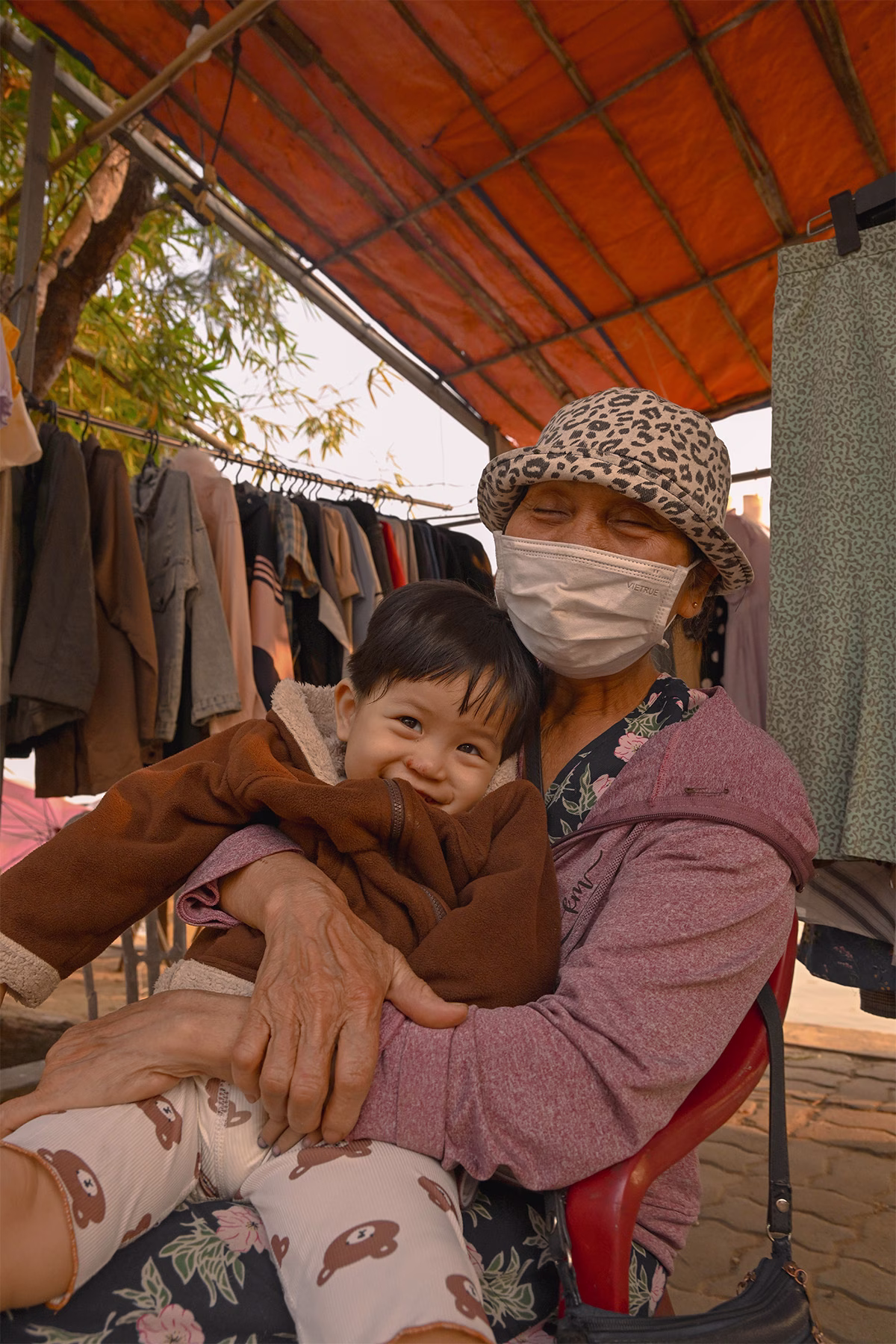 Mom and son in Vietnam