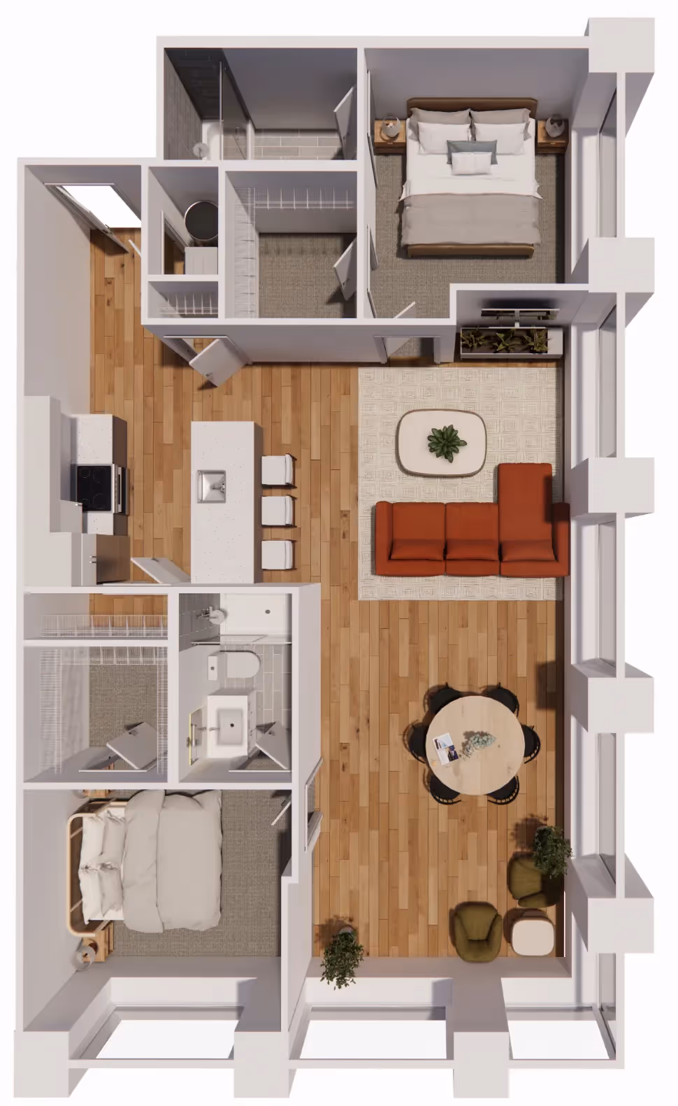 2 Bedroom (B1) layout